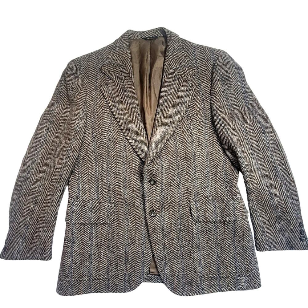 Harris Tweed Young Quinlan Vintage Hand Woven 100% Virgin Scottish Wool Jacket